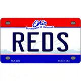 Reds Ohio State Novelty Metal License Plate 4" x 2.2" (MLP)