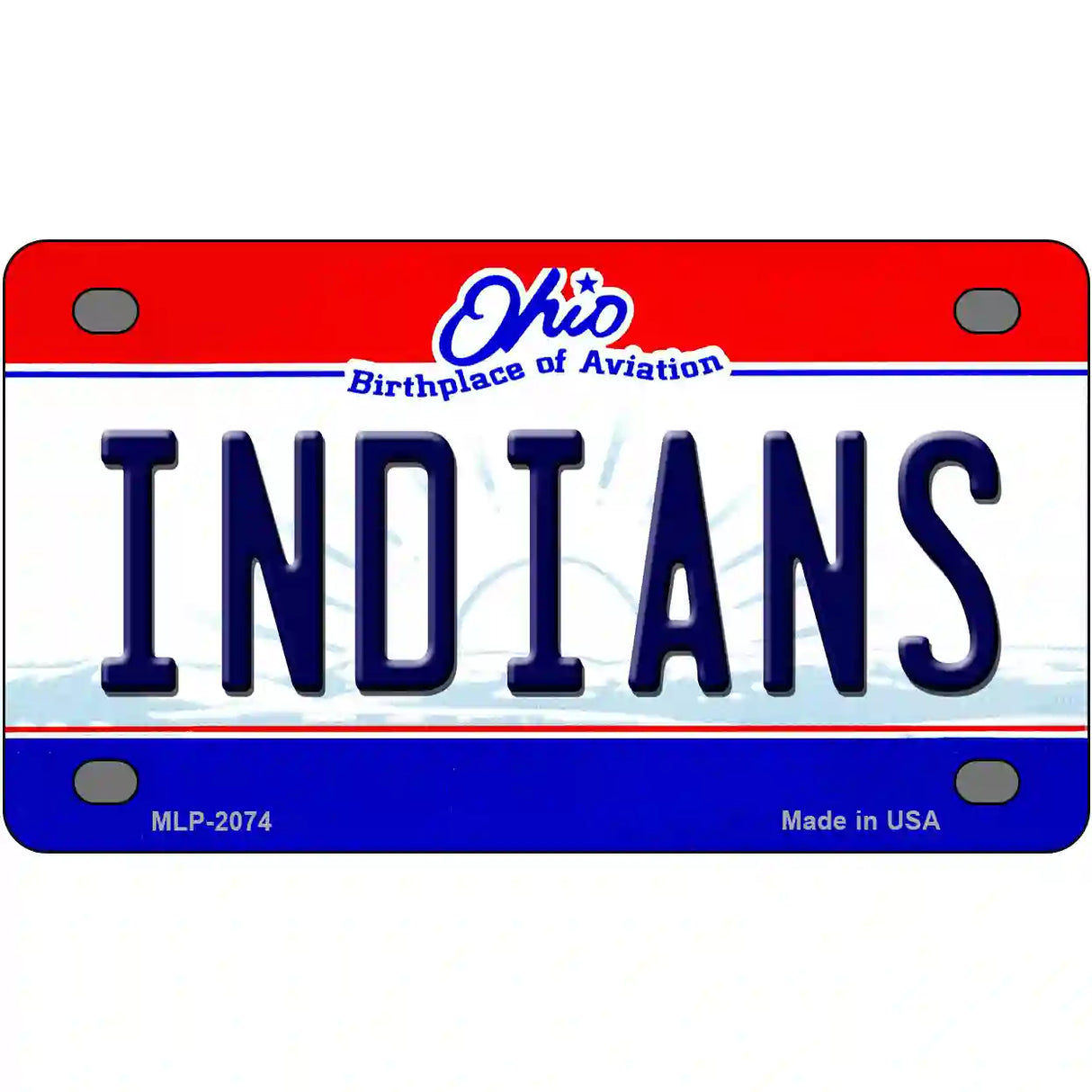 Indians Ohio Novelty State Metal License Plate 4" x 2.2" (MLP)