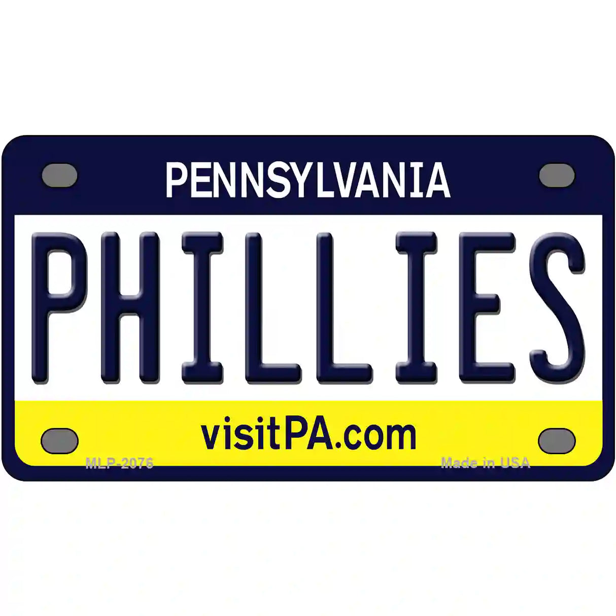 Phillies Pennsylvania Novelty State Metal License Plate 4" x 2.2" (MLP)