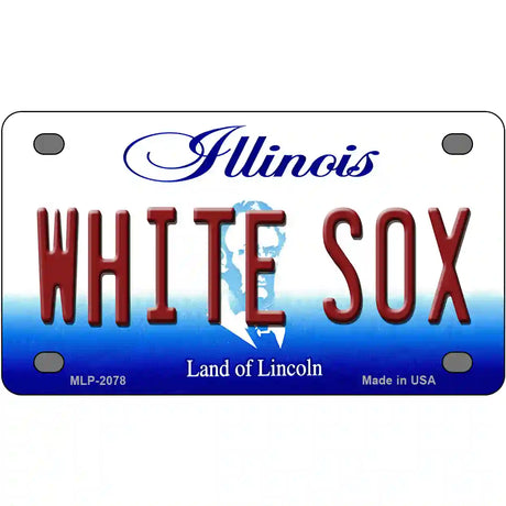 Whitesox Illinois Novelty State Metal License Plate 4" x 2.2" (MLP)