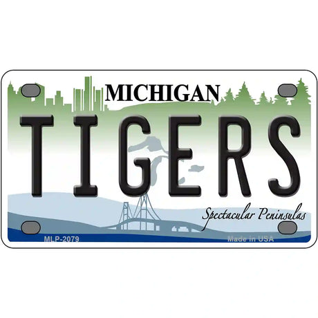 Tigers Michigan State Metal Novelty License Plate 4" x 2.2" (MLP)