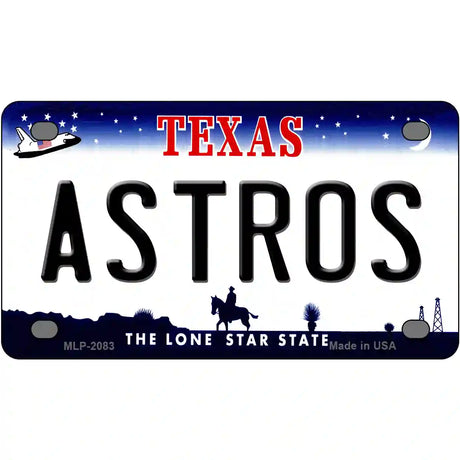 Astros Texas State Novelty Metal License Plate 4" x 2.2" (MLP)