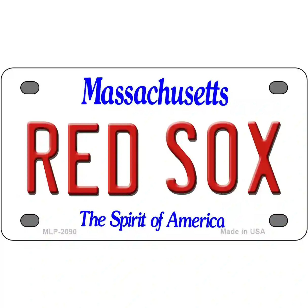 Red Sox Massachusetts State Novelty Metal License Plate 4" x 2.2" (MLP)