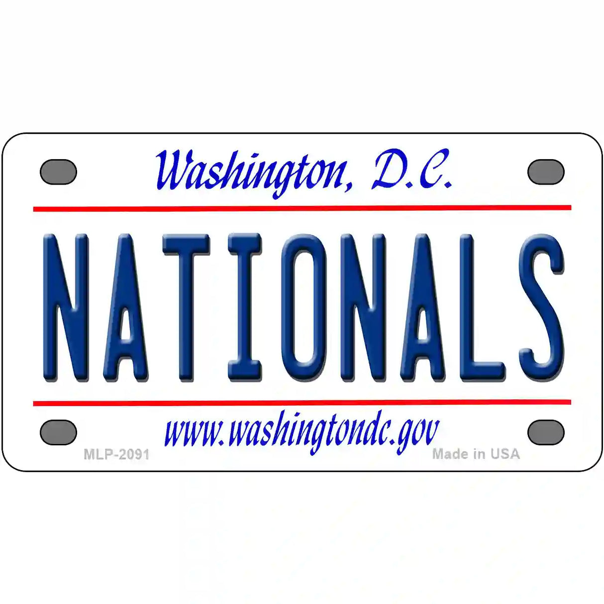 Nationals Washington DC State Metal Novelty License Plate 4" x 2.2" (MLP)