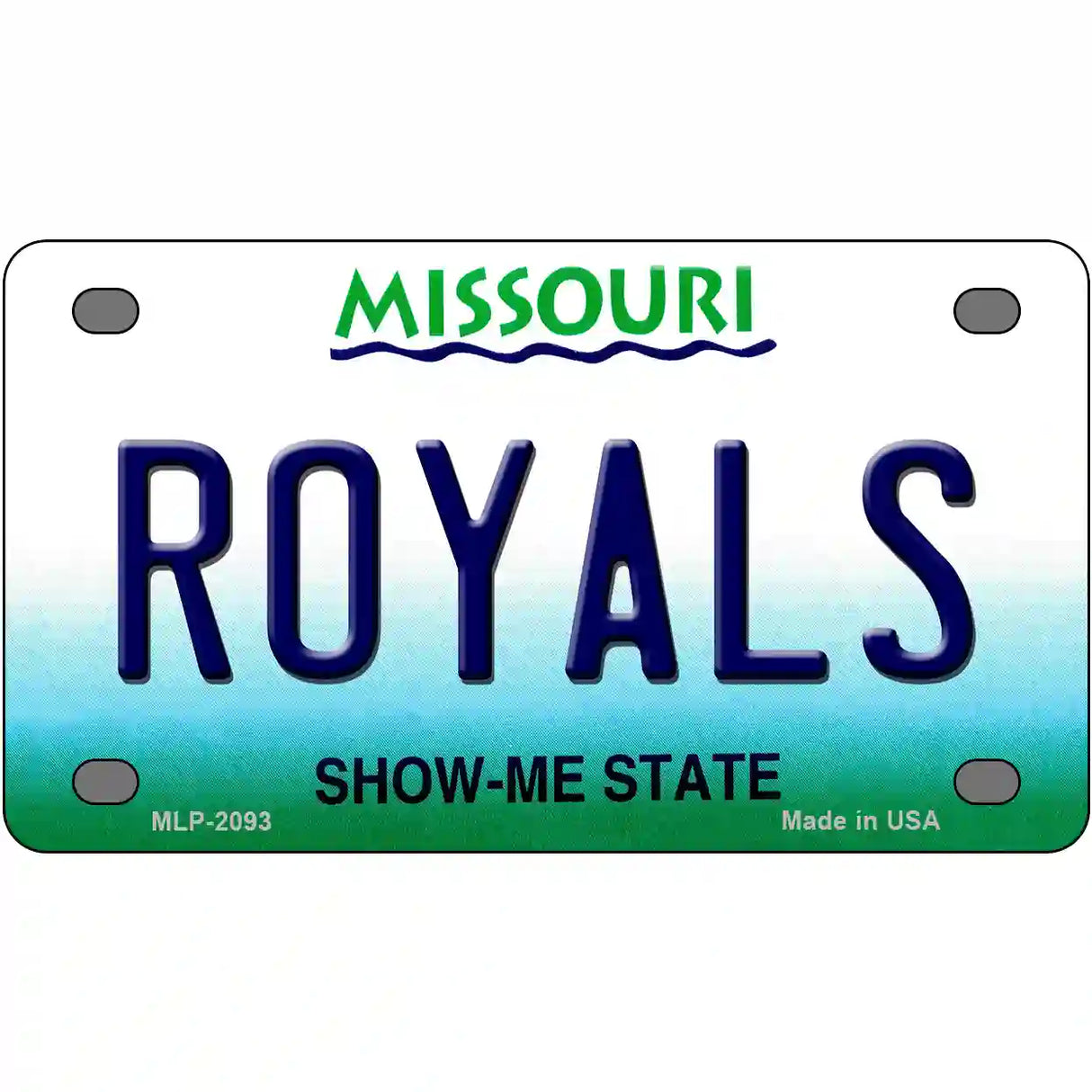 Royals Missouri State Novelty Metal License Plate 4" x 2.2" (MLP)