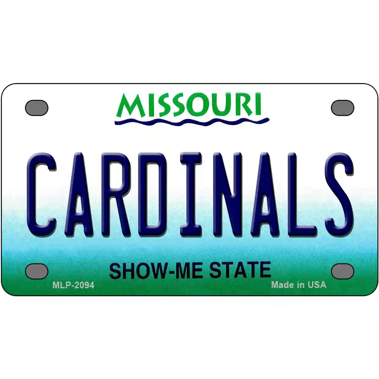 Cardinals Missouri State Novelty Metal License Plate 4" x 2.2" (MLP)