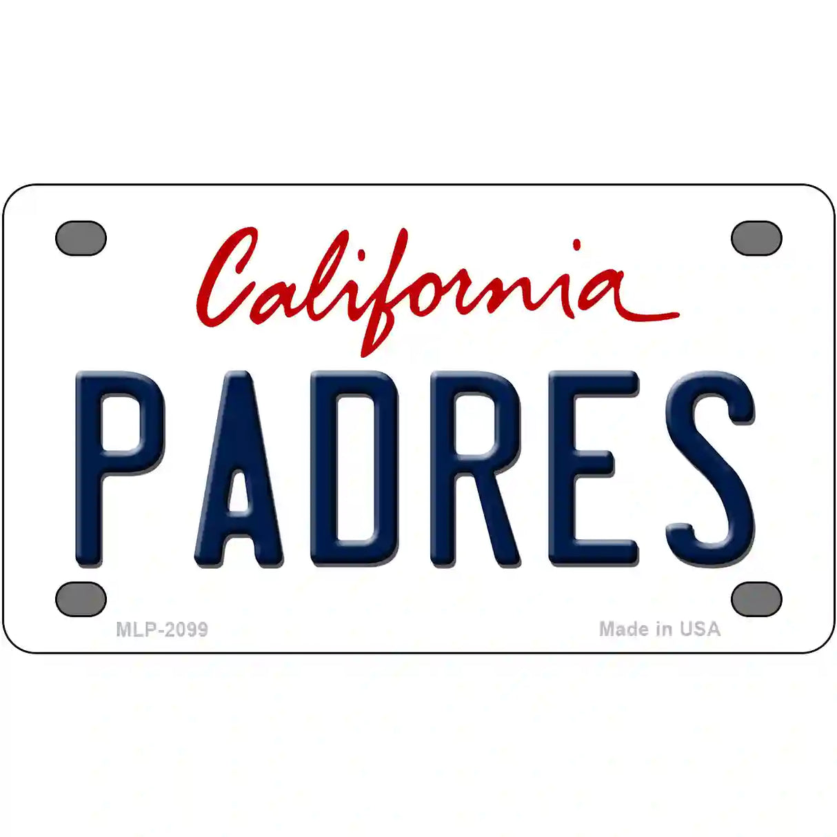 Padres California State Novelty Metal License Plate 4" x 2.2" (MLP)