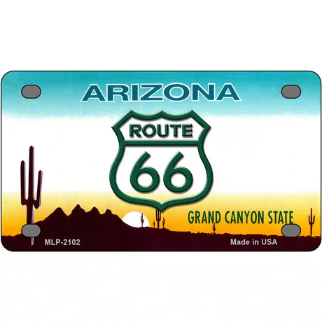 Route 66 Shield Arizona Metal Novelty License Plate 4" x 2.2" (MLP)