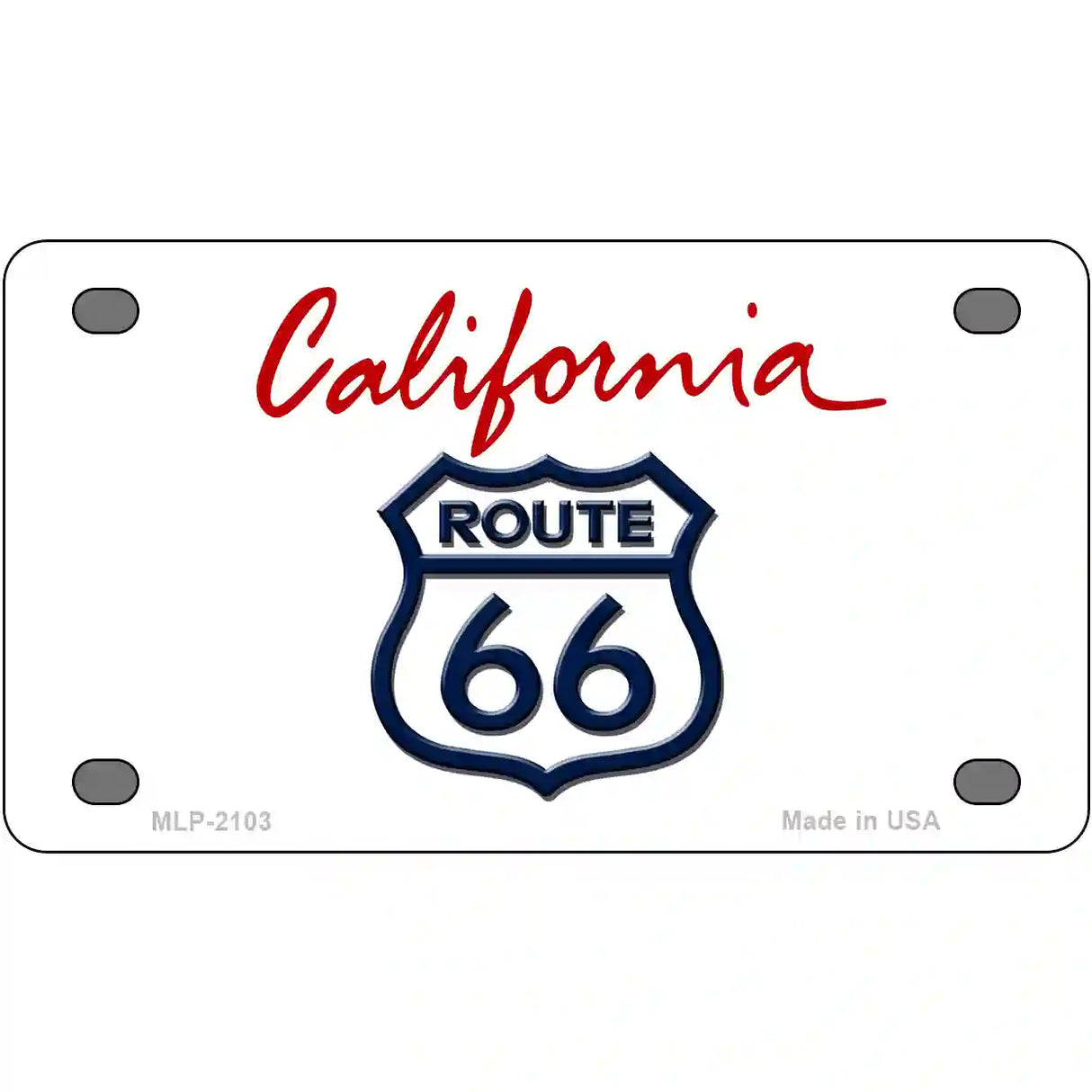 Route 66 Shield California Novelty Metal License Plate 4" x 2.2" (MLP)