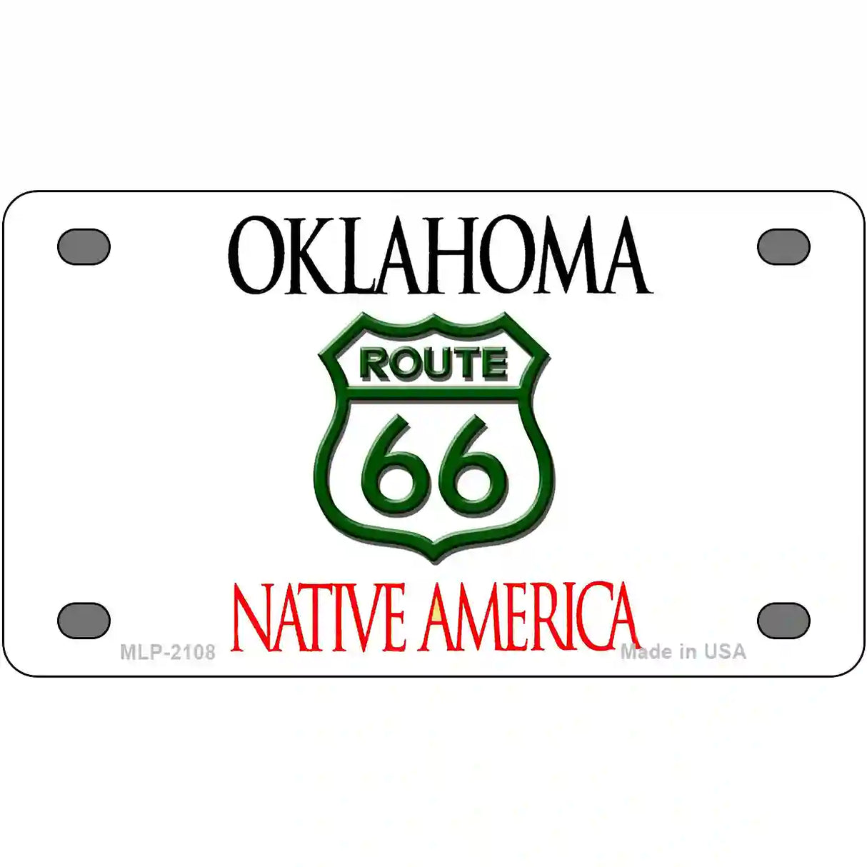 Route 66 Shield Oklahoma Novelty Metal License Plate 4" x 2.2" (MLP)