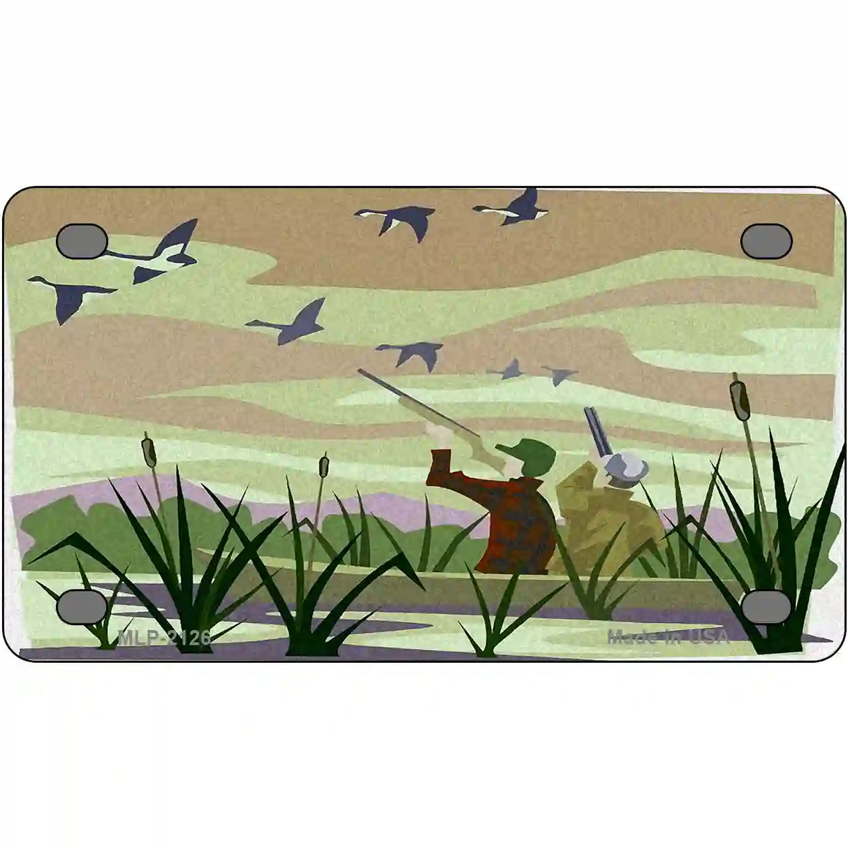 Duck Hunting Camouflage Metal Novelty License Plate 4" x 2.2" (MLP)