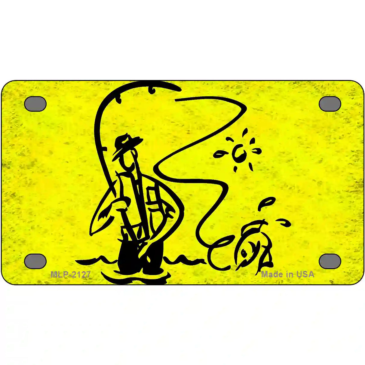 Fly Fishing Metal Novelty License Plate 4" x 2.2" (MLP)