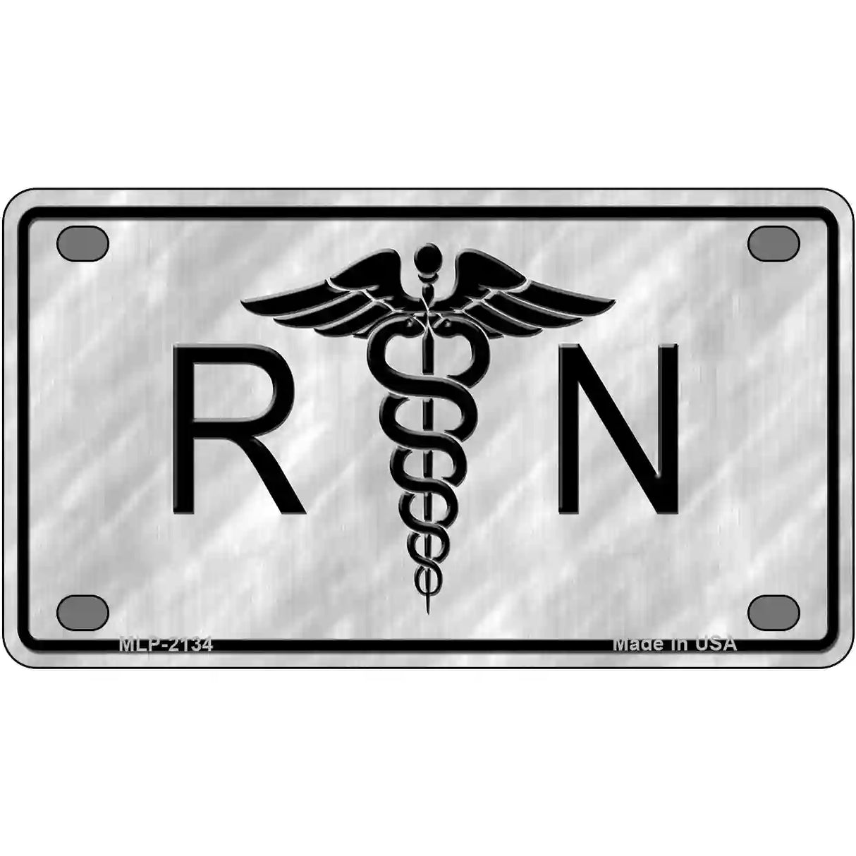 RN Metal Novelty License Plate 4" x 2.2" (MLP)