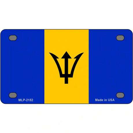 Barbados Flag Metal Novelty License Plate 4" x 2.2" (MLP)