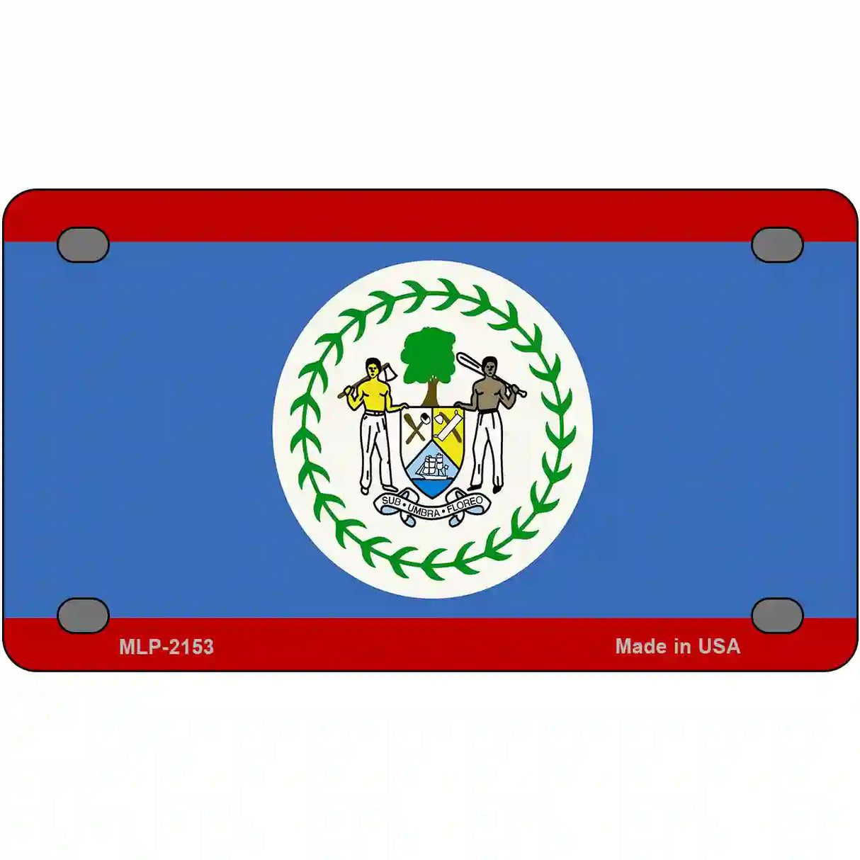 Belize Flag Metal Novelty License Plate 4" x 2.2" (MLP)