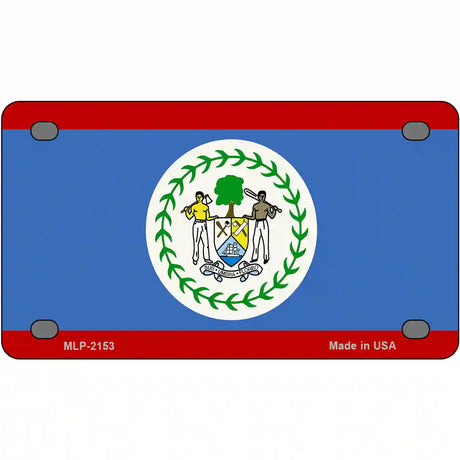 Belize Flag Metal Novelty License Plate 4" x 2.2" (MLP)