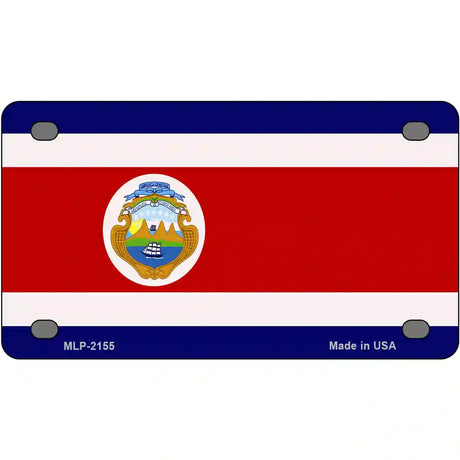 Costa Rica Flag Metal Novelty License Plate 4" x 2.2" (MLP)