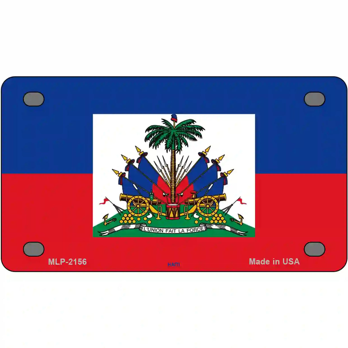 Haiti Flag Metal Novelty License Plate 4" x 2.2" (MLP)