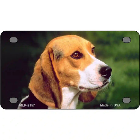 Beagle Dog Metal Novelty License Plate 4" x 2.2" (MLP)