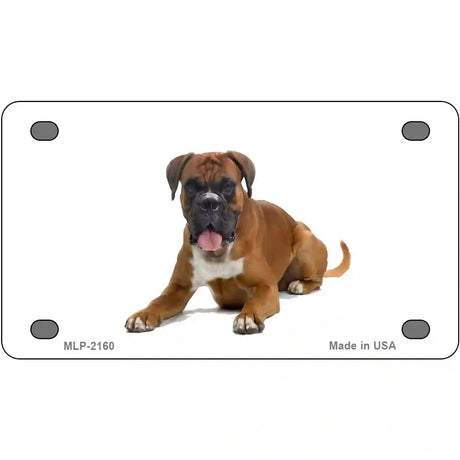 Boxer Dog Metal Novelty License Plate 4" x 2.2" (MLP)