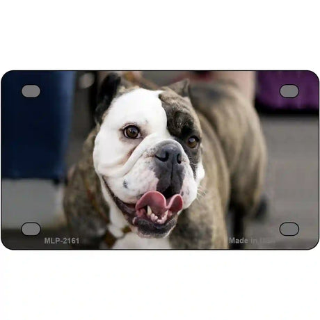 Bulldog Dog Metal Novelty License Plate 4" x 2.2" (MLP)