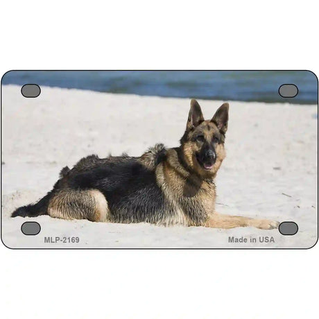 German Shepherd Dog Metal Novelty License Plate 4" x 2.2" (MLP)