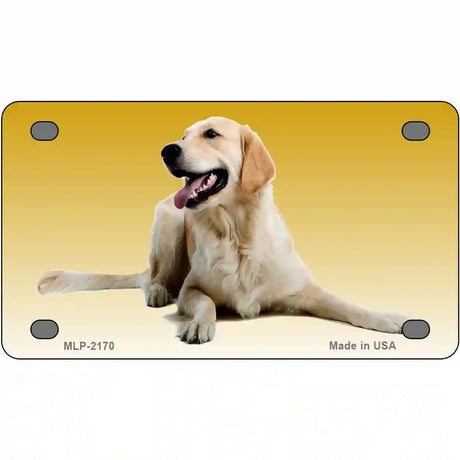 Golden Retriever Dog Metal Novelty License Plate 4" x 2.2" (MLP)