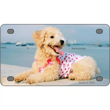 Poodle Dog Metal Novelty License Plate 4" x 2.2" (MLP)