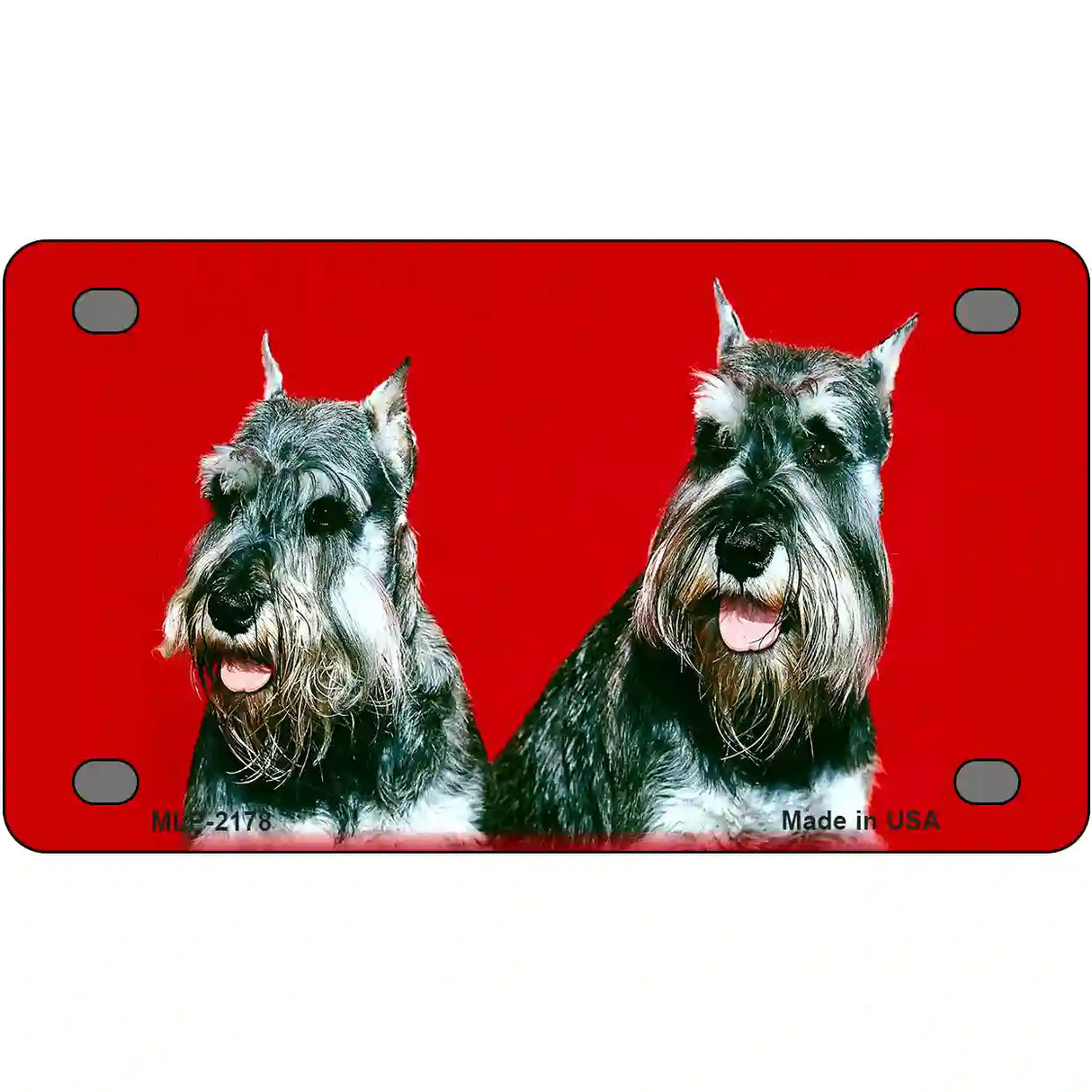 Schnauzer Dog Metal Novelty License Plate 4" x 2.2" (MLP)