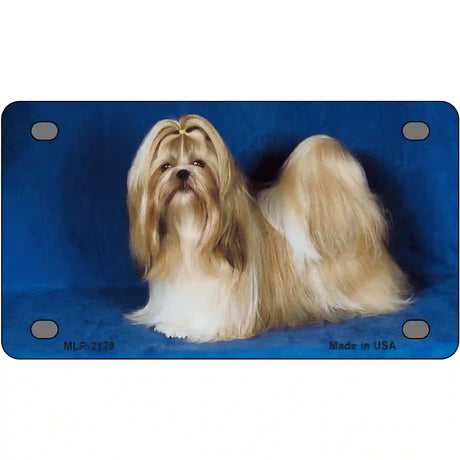 Shih Tzu Dog Metal Novelty License Plate 4" x 2.2" (MLP)