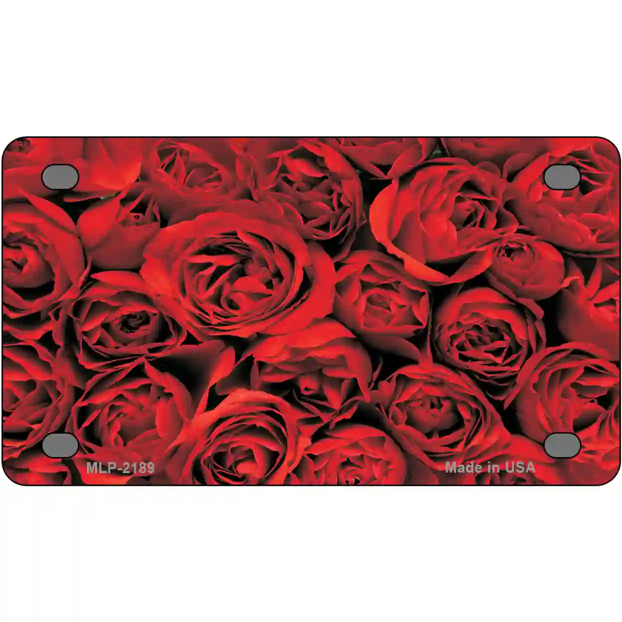 Red Roses Metal Novelty License Plate 4" x 2.2" (MLP)