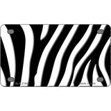 Black White Zebra Metal Novelty License Plate 4" x 2.2" (MLP)