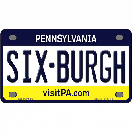 Sixburgh Pennsylvania Steelers Metal Novelty License Plate 4" x 2.2" (MLP)