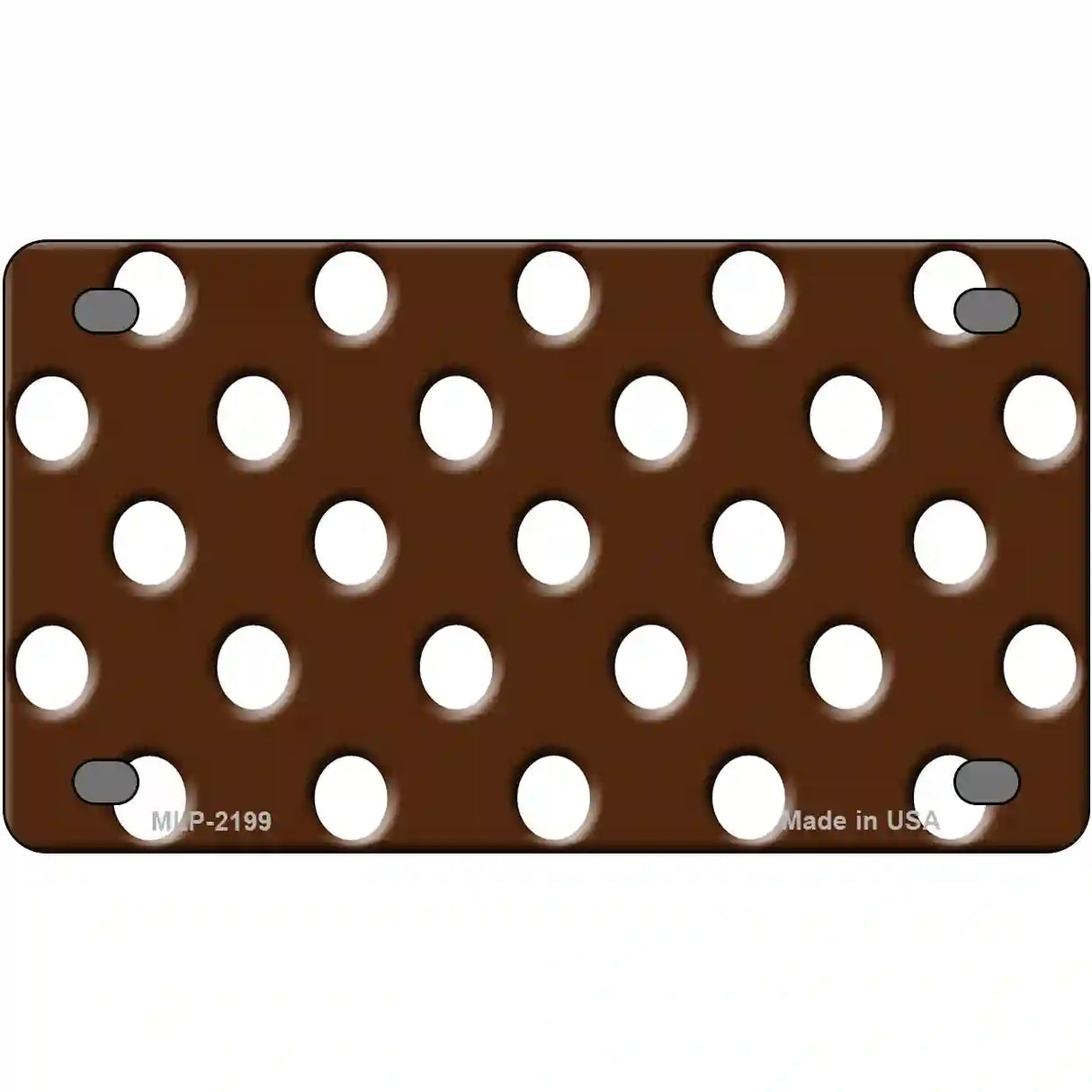 White Brown Polka DotsMetal Novelty License Plate 4" x 2.2" (MLP)