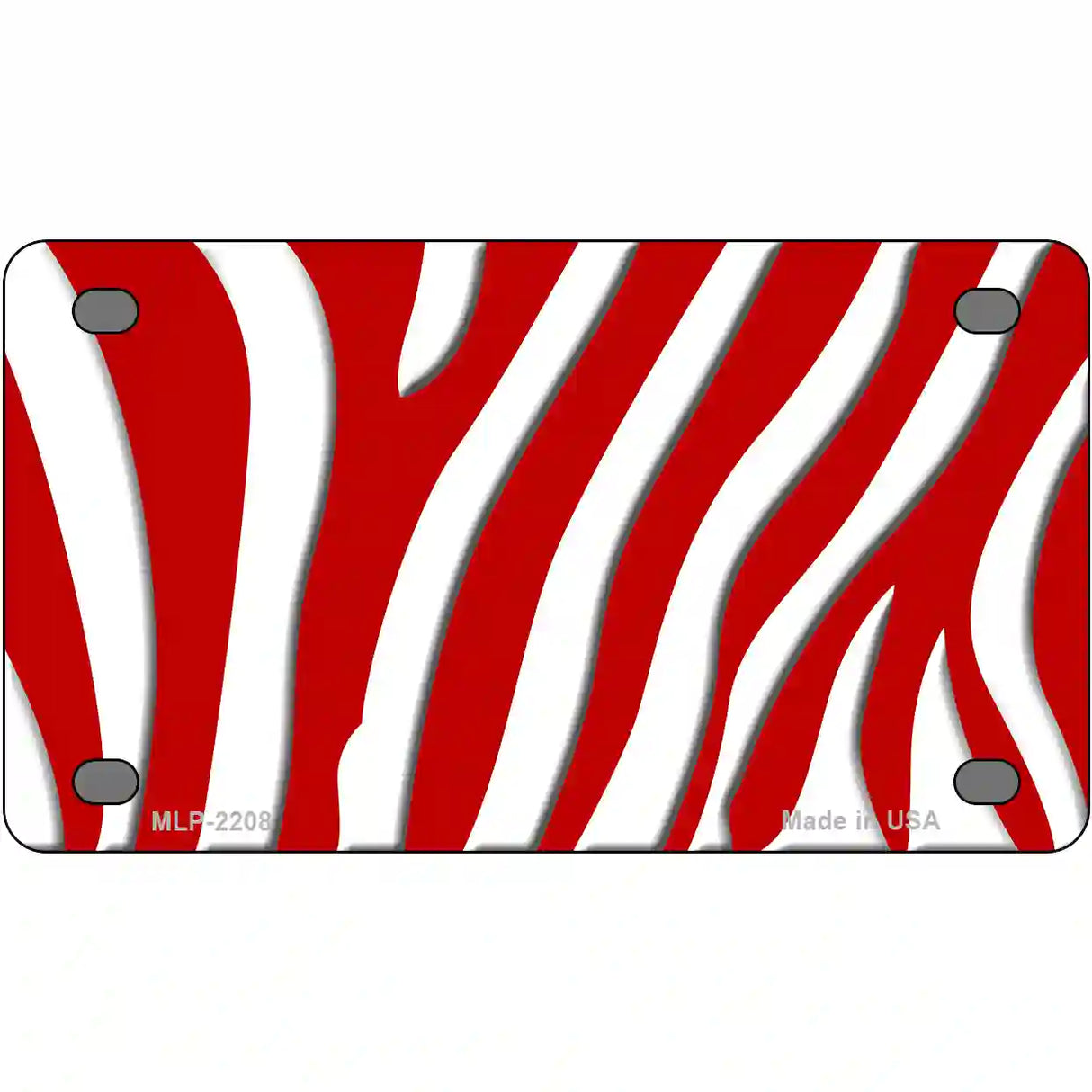 Red White Zebra Metal Novelty License Plate 4" x 2.2" (MLP)