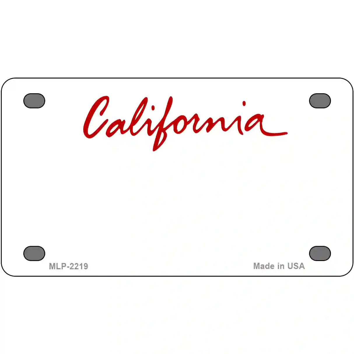 California State Blank Novelty Metal License Plate 4" x 2.2" (MLP)