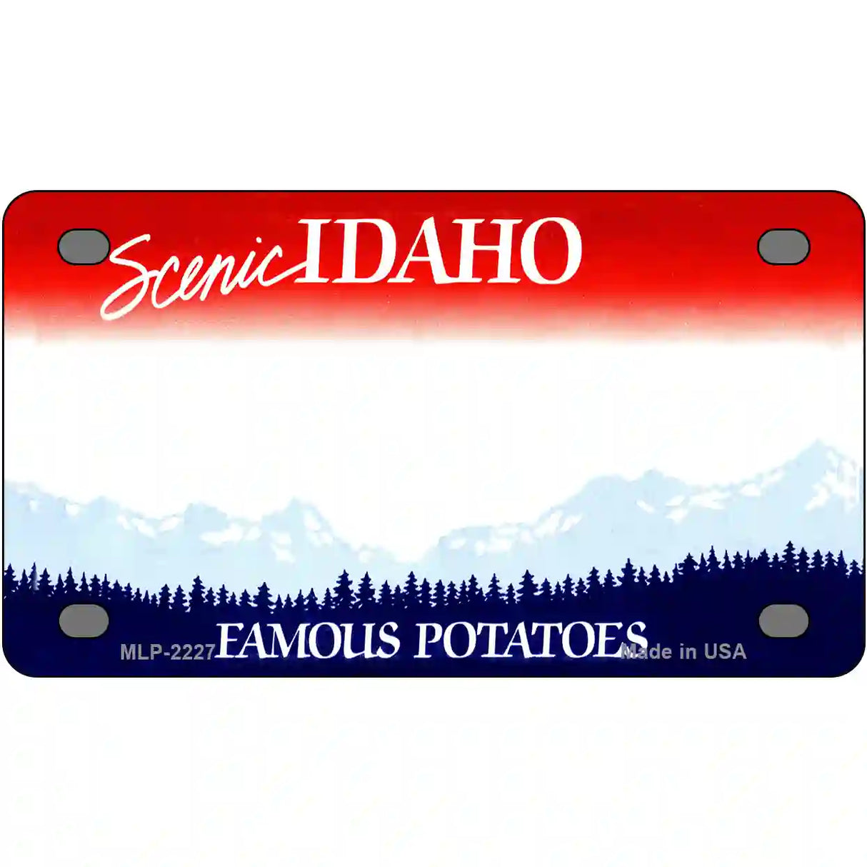 Idaho Novelty State Blank Metal License Plate 4" x 2.2" (MLP)