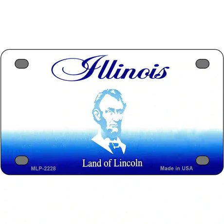 Illinois Novelty State Blank Metal License Plate 4" x 2.2" (MLP)