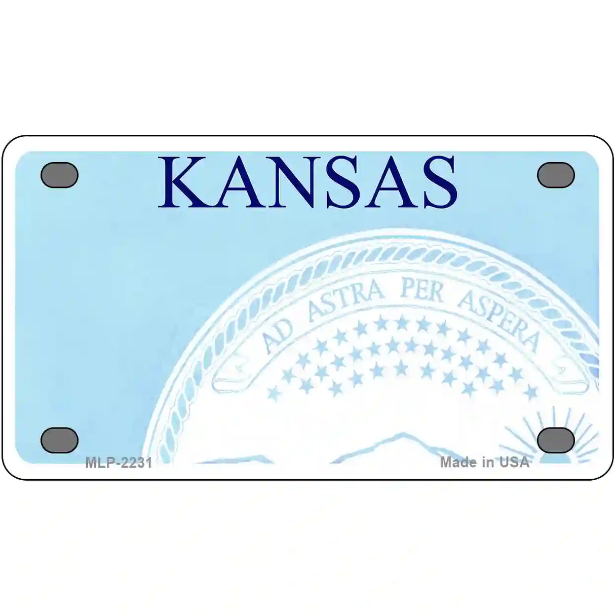 Kansas Novelty State Blank Metal License Plate 4" x 2.2" (MLP)