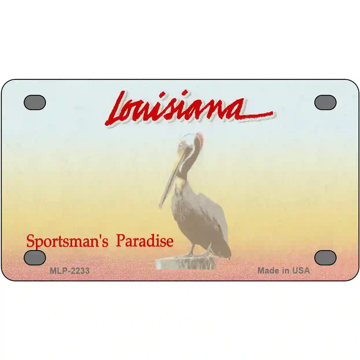 Louisiana Novelty State Blank Metal License Plate 4" x 2.2" (MLP)