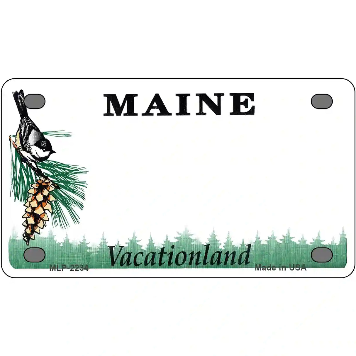 Maine Novelty State Blank Metal License Plate 4" x 2.2" (MLP)