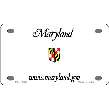 Maryland Novelty State Blank Metal License Plate 4" x 2.2" (MLP)