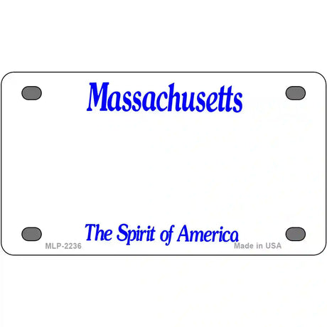 Massachusetts Novelty State Blank Metal License Plate 4" x 2.2" (MLP)