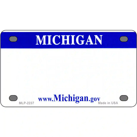 Michigan Blue Blank Novelty Metal License Plate 4" x 2.2" (MLP)