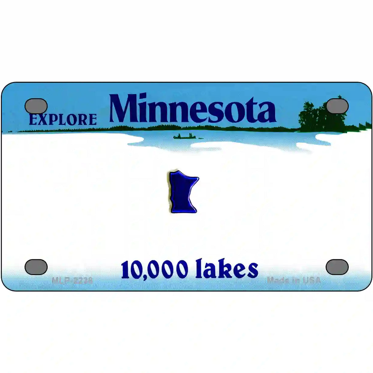 Minnesota Novelty State Blank Metal License Plate 4" x 2.2" (MLP)