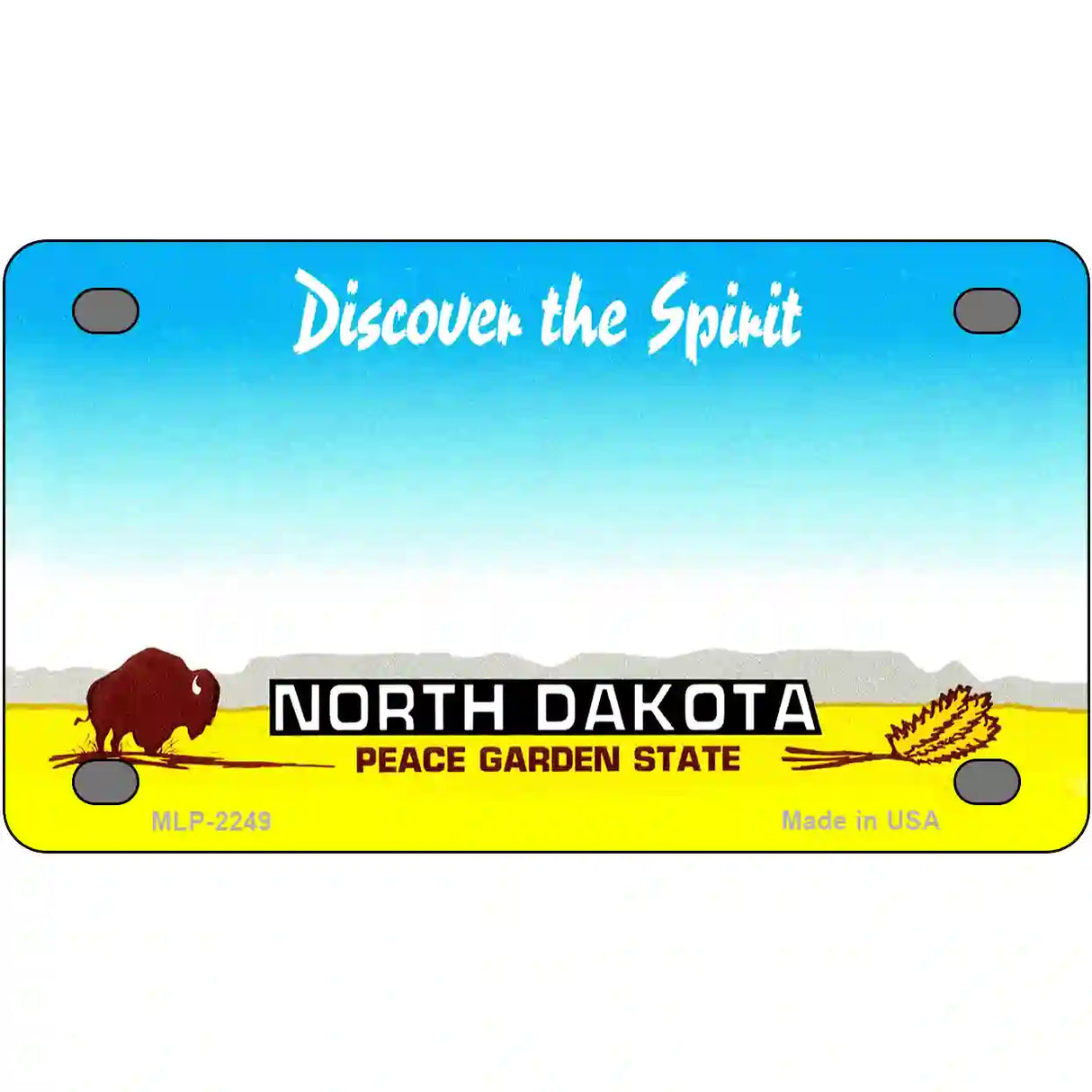 North Dakota Novelty State Blank Metal License Plate 4" x 2.2" (MLP)