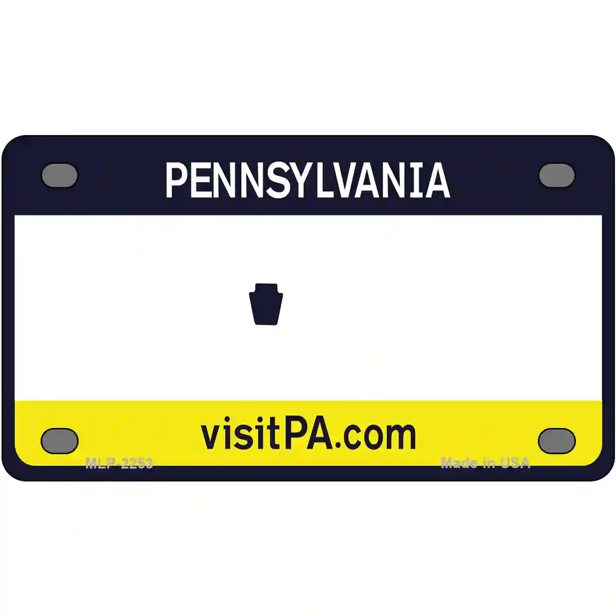 Pennsylvania Novelty State Blank Metal License Plate 4" x 2.2" (MLP)