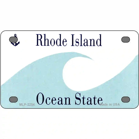 Rhode Island Novelty State Blank Metal License Plate 4" x 2.2" (MLP)