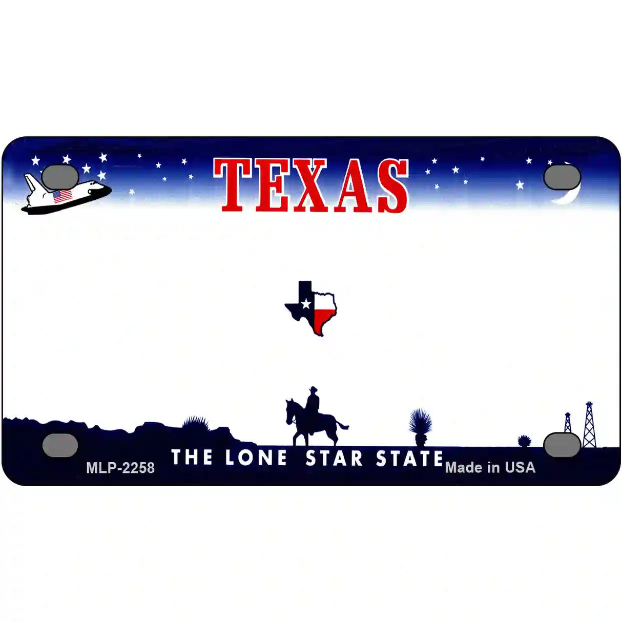 Texas Novelty State Blank Metal License Plate 4" x 2.2" (MLP)