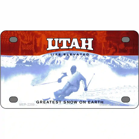 Utah Novelty State Blank Metal License Plate 4" x 2.2" (MLP)